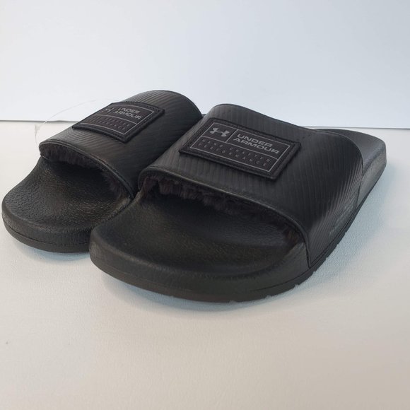 Under Armour UA Core Remix Leather Unisex Slides 3022058-001 Black main image 6